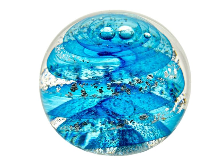Turquoise and Silver Infinity PaperweIght LS 768x576