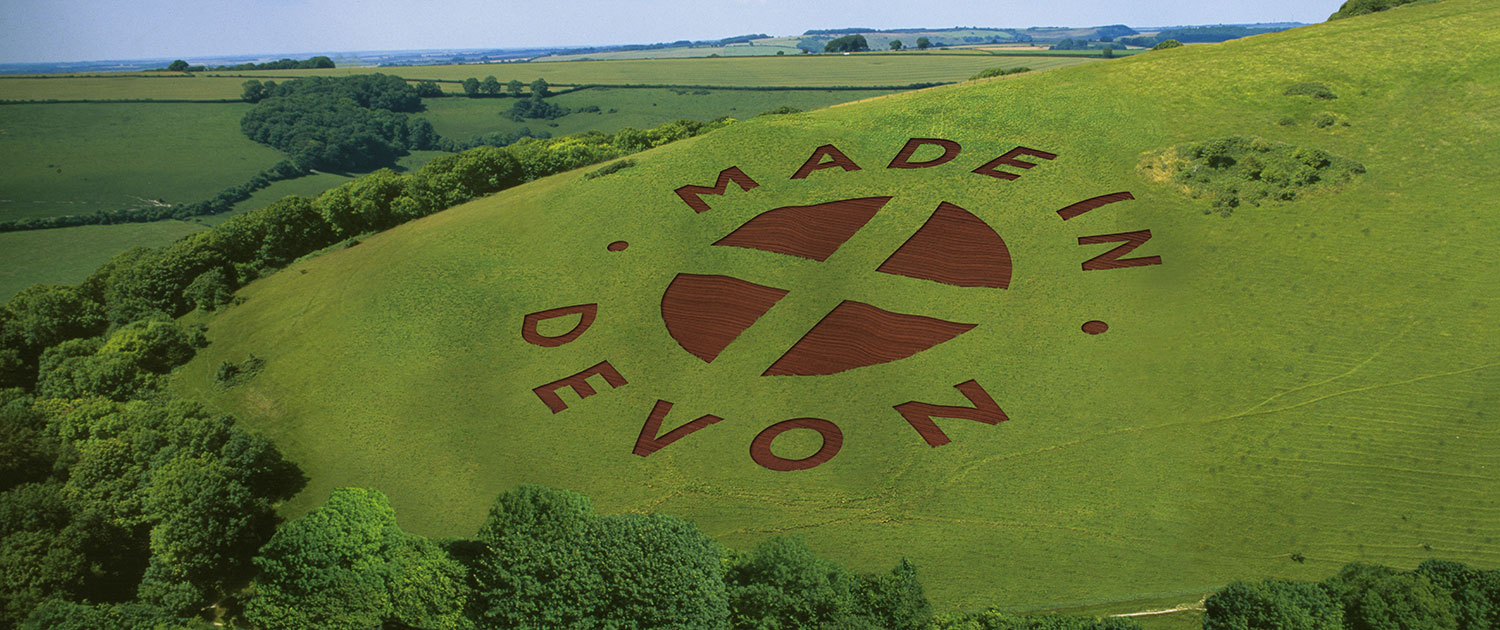 Made in Devon branded green hills